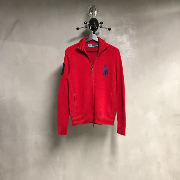 폴로 랄프로렌 니트 집업 레드 XS(W)