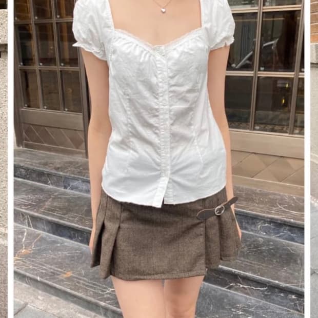 브랜디멜빌 ODETTE LACE TOP 퍼프 블라우스