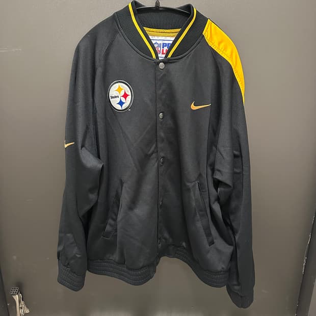 빈티지 올드 나이키 NFL 피츠버그 스틸러스 웜업 자켓 M