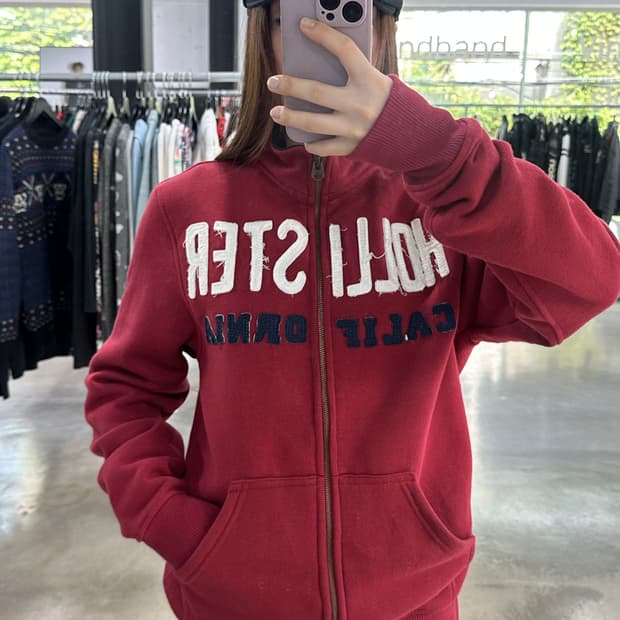 홀리스터 데미지 코튼 집업 