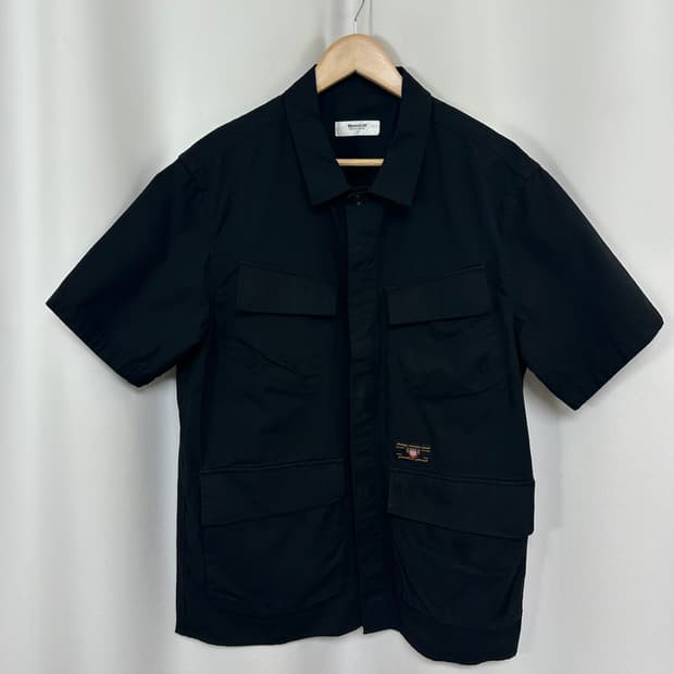  모노플로우 남자 셔츠 반팔자켓 티셔츠 검정 M