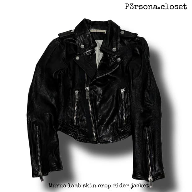 Murua lamb skin crop rider jacket