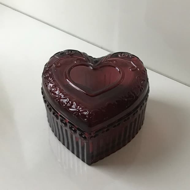 하트 유리 보석함 보관함 빈티지
