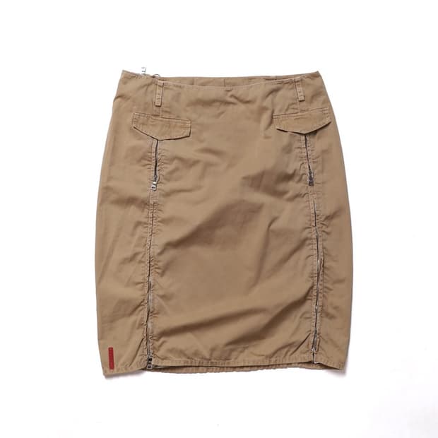 프라다 PRADA Poly Mid Skirt  