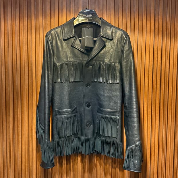 생로랑 레더프린지 자켓 44사이즈