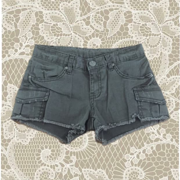 그런지 펑크 와투케 데미지 카고 포켓 숏팬츠