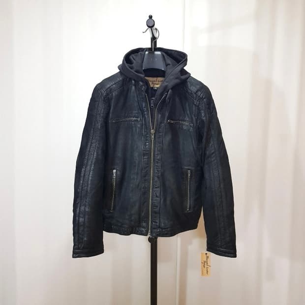 Milwaukee 후드 가죽 자켓