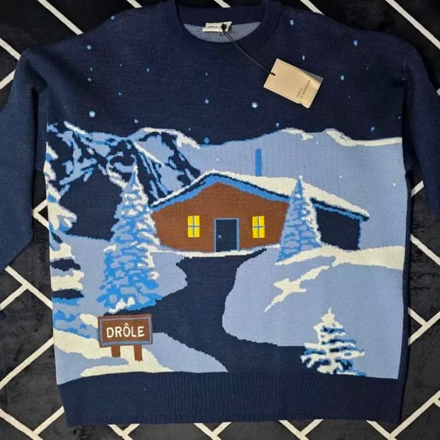드롤드무슈 골지 니트 네이비 L (Drole de Monsieur)
