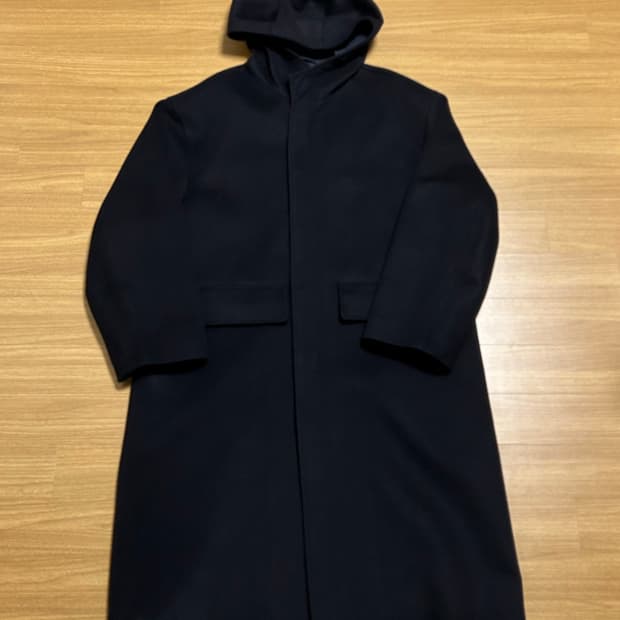 current 커렌트 캐시미어 후드 코트 네이비 L