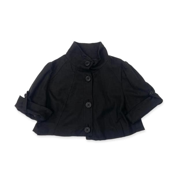 Black crop jacket coat