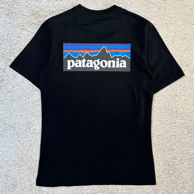 파타고니아 PATAGONIA 백프린팅 반팔 티셔츠 블랙