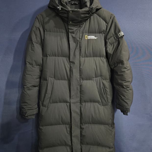 내셔널지오그래픽 블랙컬러 남성 95 덕다운 롱패딩 