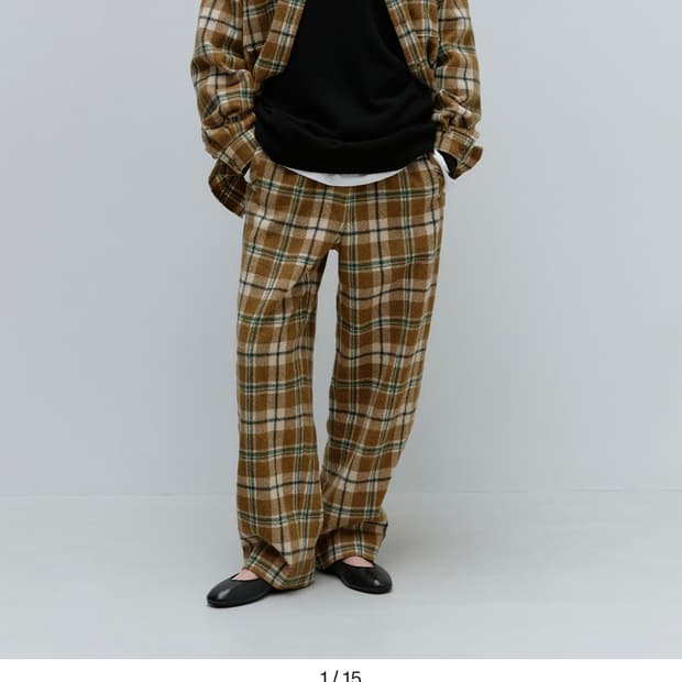문달 banding pants in green check 구해요