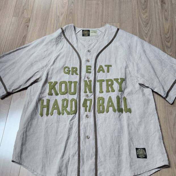 캐피탈 프렌치 리넨 그레이트 컨트리 베이스볼 셔츠 베이지