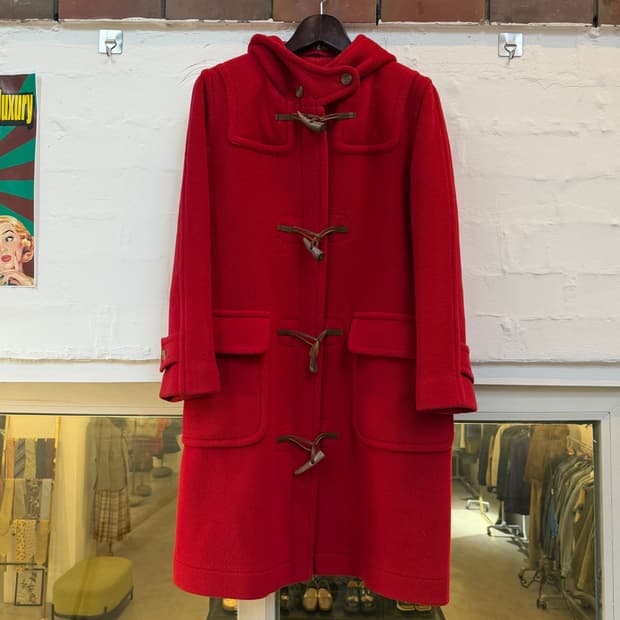 Old England 영국제 레드 울 더플 코트