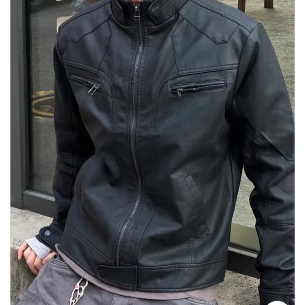 에이블리 갱갱샵 레더자켓 XL