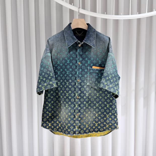 (A+/XL) / 루이비통 레인보우 모노그램 반팔 데님 셔츠 자켓