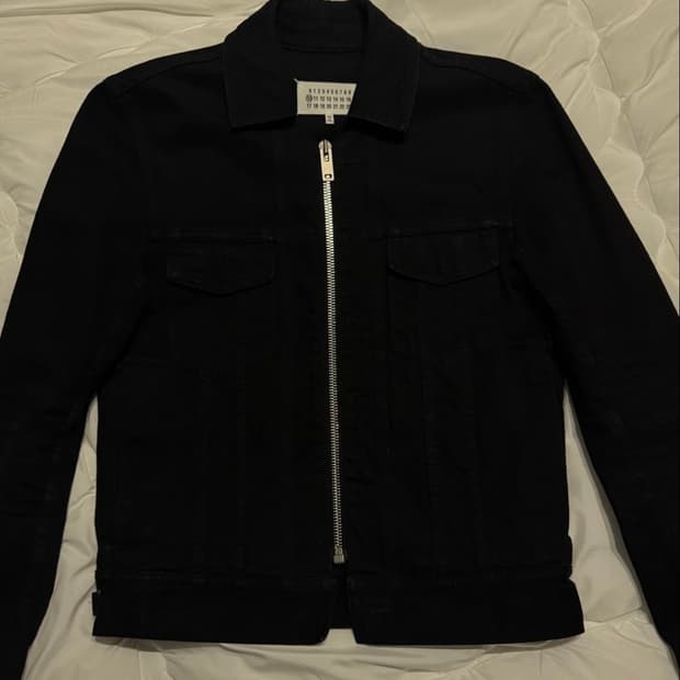 메종 마르지엘라 백스티치 블랙자켓