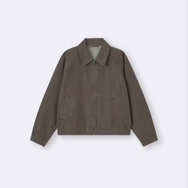 [3XL] GU 코튼 집업 자켓 블루종 브라운