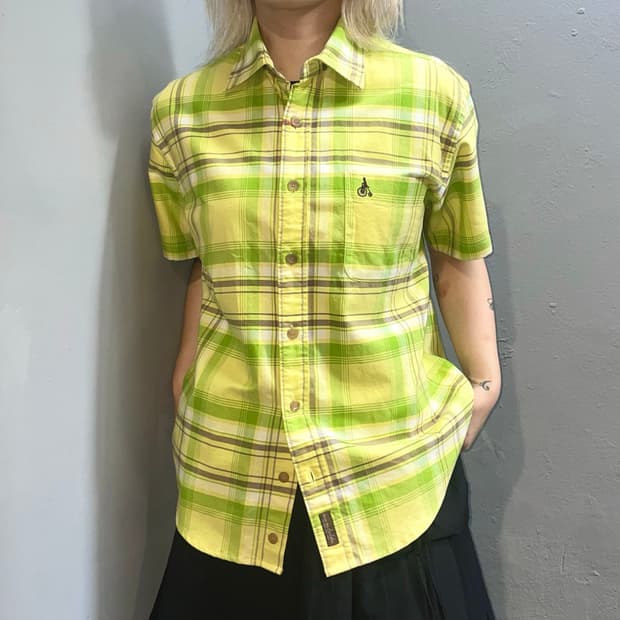 BEAN POLE 체크 반팔 셔츠