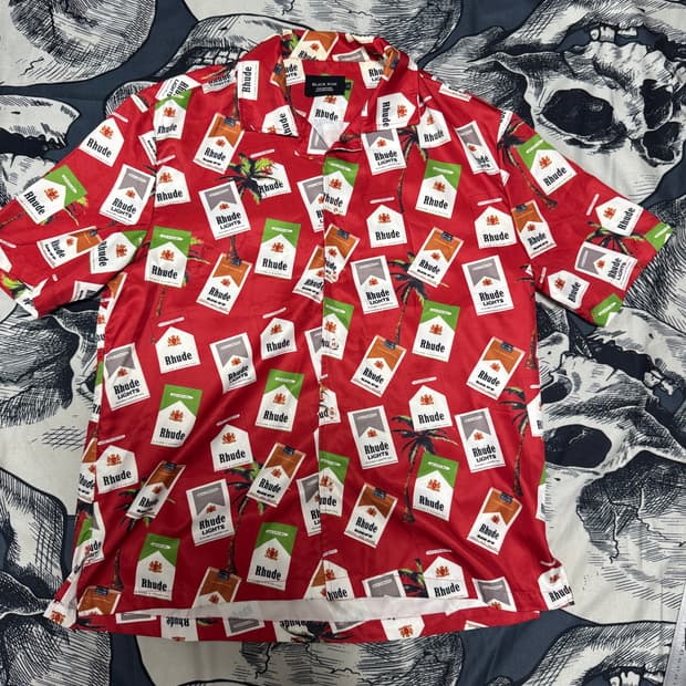 rhude 블랙아이콘 하와이안 말보로 셔츠 100 L  사이즈
