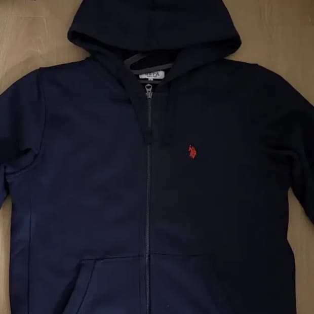 폴로 기모 후드집업 네이비 105