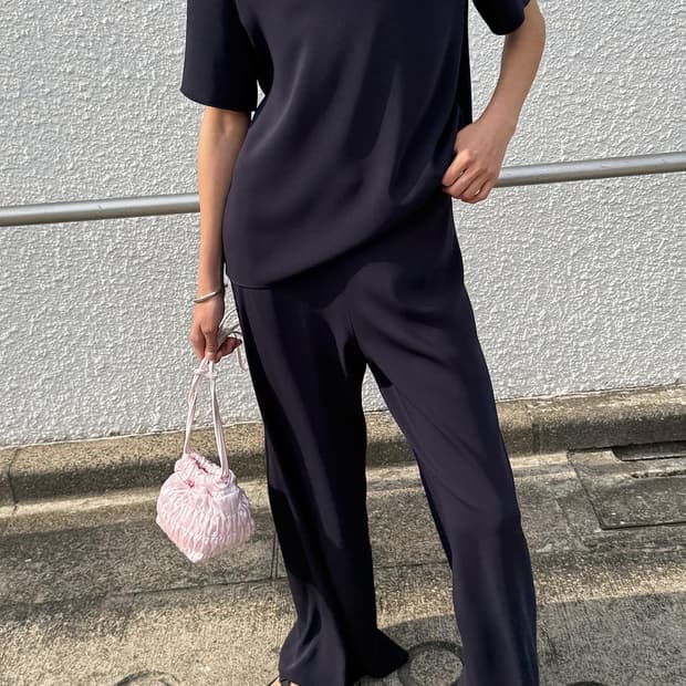 오르 orr 루팬츠,불라우스 세트 S 네이비