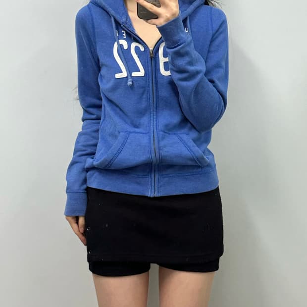 홀리스터 y2k 와투케 블루 후드집업