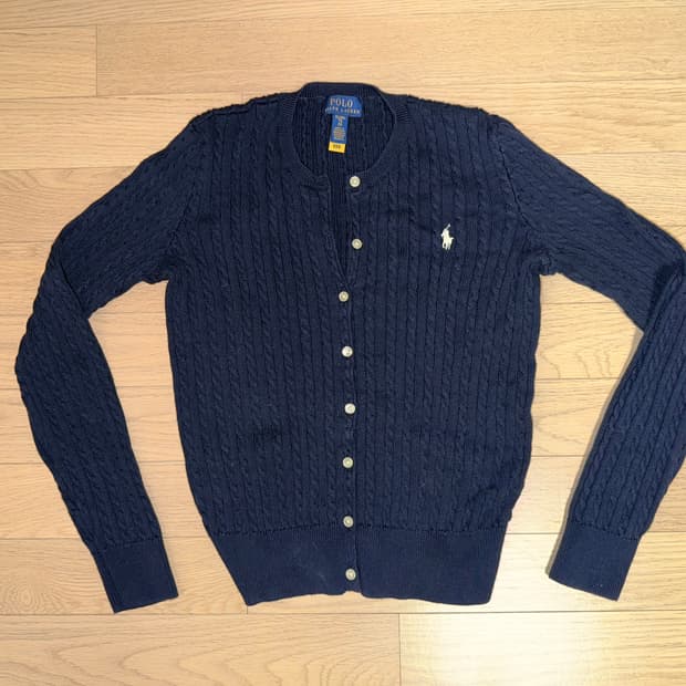 폴로 랄프로렌 여성 케이블 니트 가디건 (네이비)