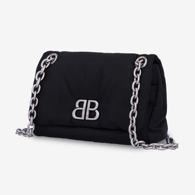 발렌시아가 모나코 나일론 라지 체인백