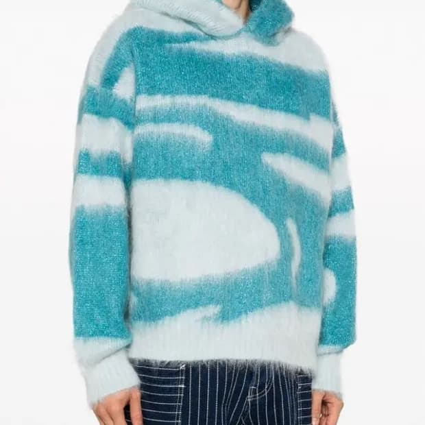 Bonsai 자카드 웨이브 니트 후드