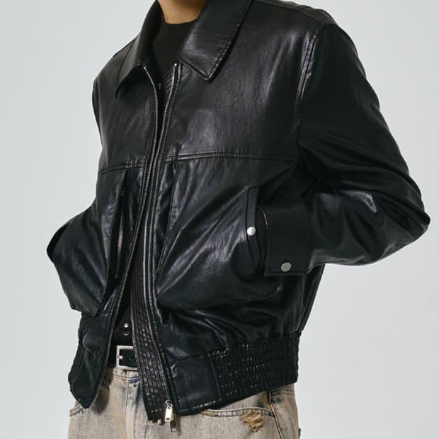 레더 그라데이션 필드 자켓 (브라운)