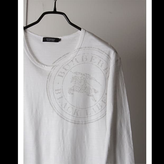 00년대 버버리 블랙 라벨 나이트 스탬프 롱슬리브 티셔츠