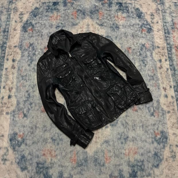 Unknown pocket gimmick leather jacket