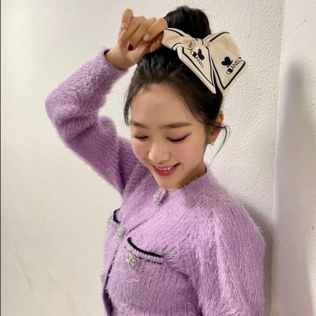 셀프 포트레이트 Lilac Fluffy Knit Cardigan (L)