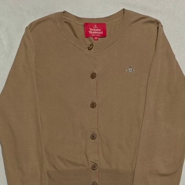 02 비비안웨스트우드 레드 라벨 베이지 울 가디건