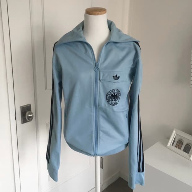 아디다스 독일 져지 트랙탑 스카이블루