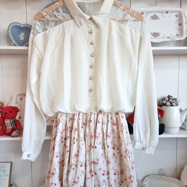 리즈리사 레이스 블라우스 플라워 원피스