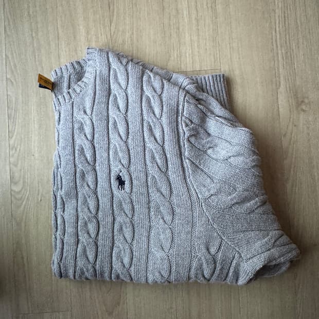 [XL] 폴로 랄프로렌 케이블 니트 그레이
