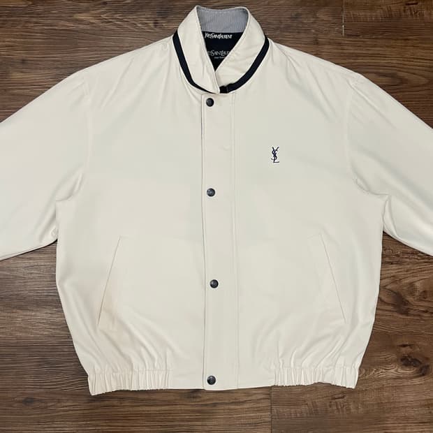 입생로랑 YSL 자수로고 폴리쉘 블루종 자켓