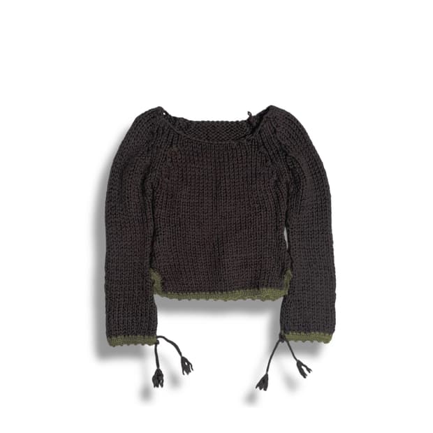 울 블렌드 스트링 니트