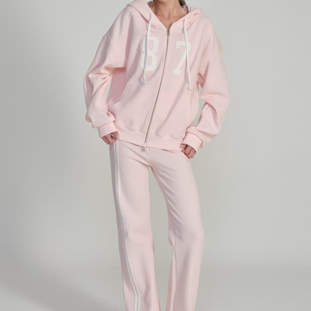 클리시어 후드집업 87 Waffle hooded zip-up, Pink