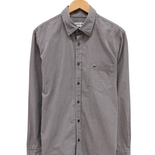 라코스테 슬림핏 체크 셔츠 (L)