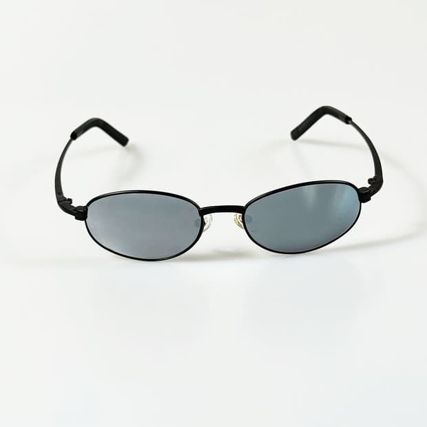 90s JOANNA 블랙 슬림 오벌 프레임 빈티지 선글라스