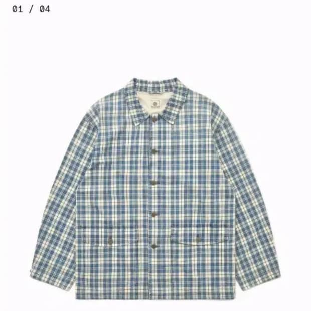 [L] 카키스 x Adsum 초어자켓 인디고 체크