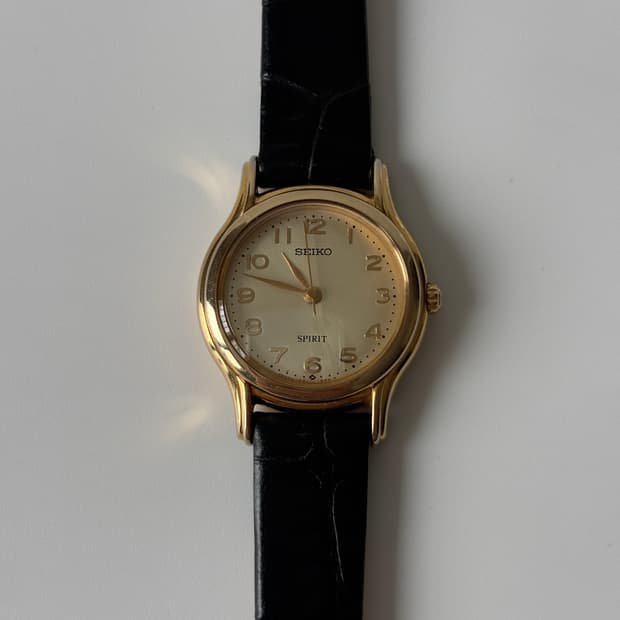 세이코 1990년대 Spirit 아라빅 인덱스 골드 쿼츠 여성