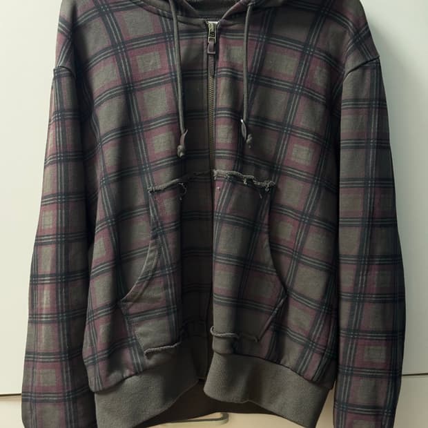 사파리스팟 체크후드집업