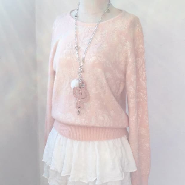 베이비핑크 쇼죠 로지 니트