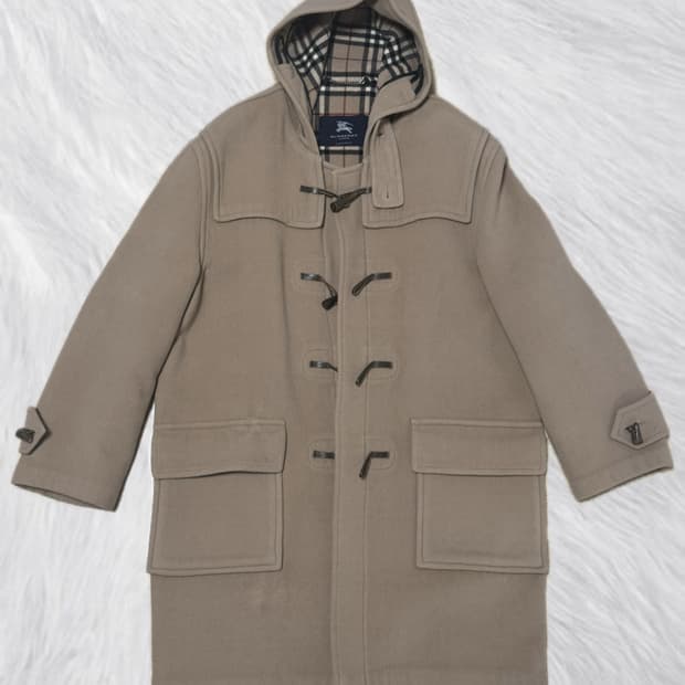 버버리 울 더플코트 베이지