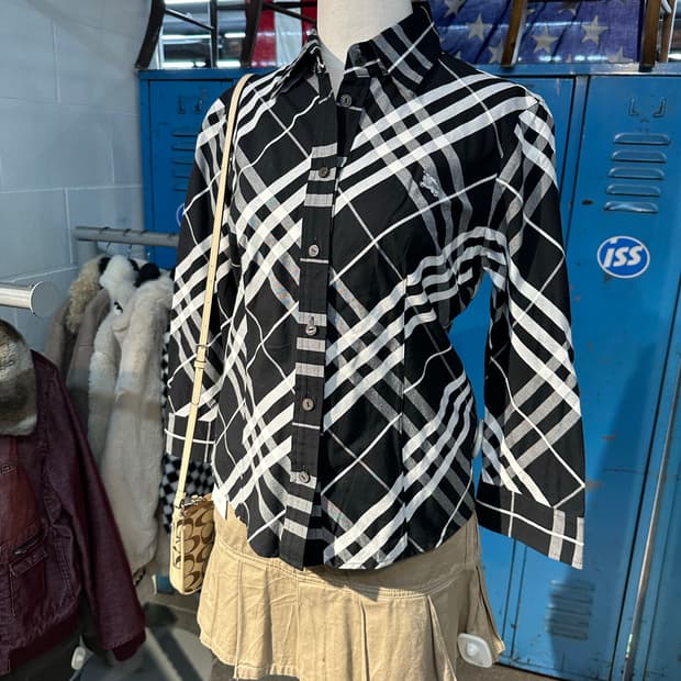 BURBERRY 버버리 블랙 노바체크셔츠💯